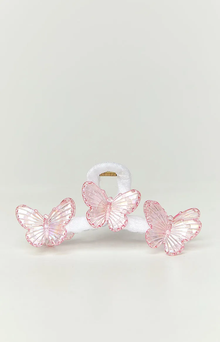 Pink Iridescent Butterfly Claw Clip sold by Beginning Boutique product image thumbnail 2