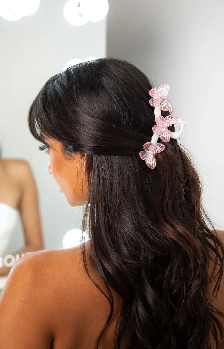 Pink Iridescent Butterfly Claw Clip sold by Beginning Boutique product image thumbnail 3