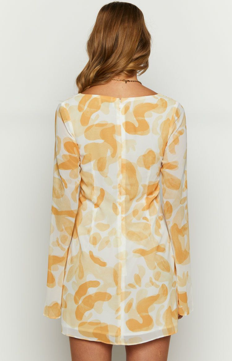 Emmerson Yellow Print Long Sleeve Mini Dress sold by Beginning Boutique product image thumbnail 5