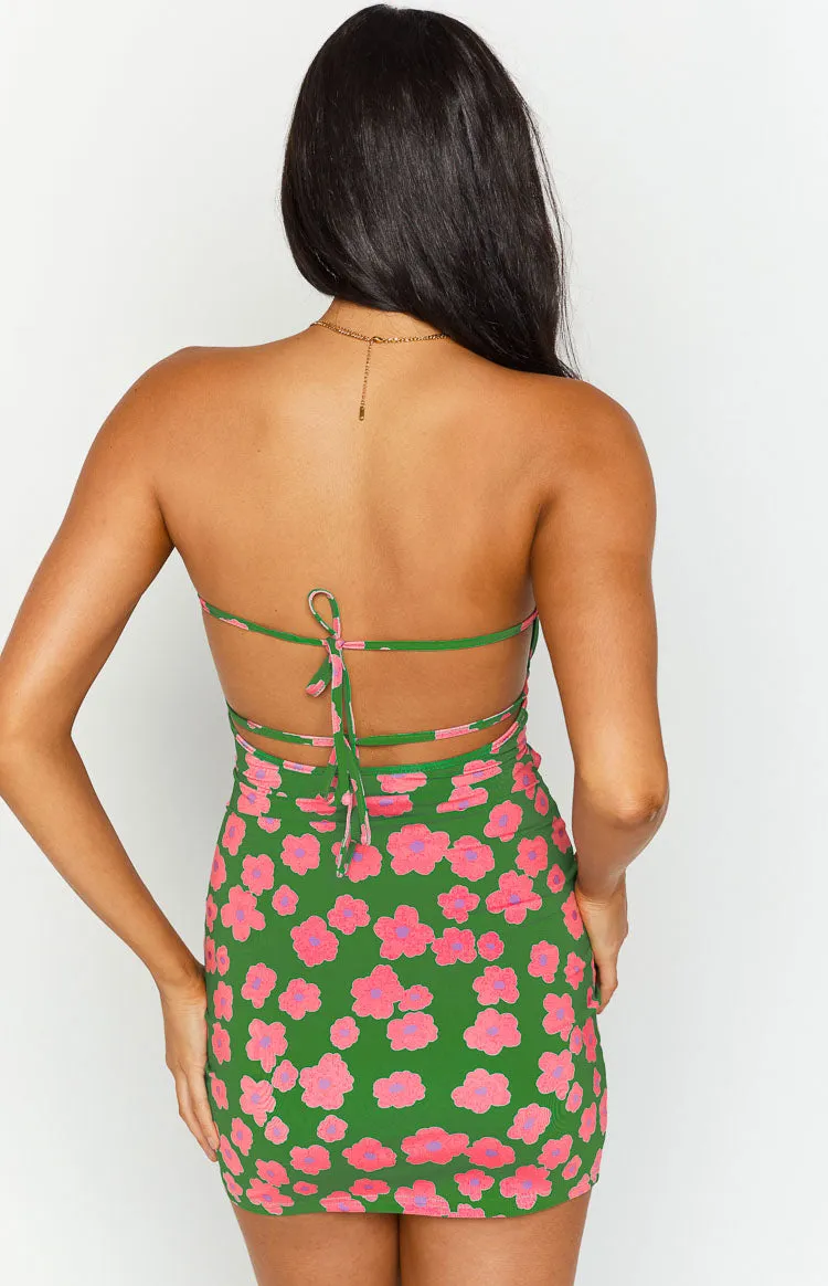 Chantria Green Floral Strapless Mini Dress sold by Beginning Boutique product image thumbnail 5