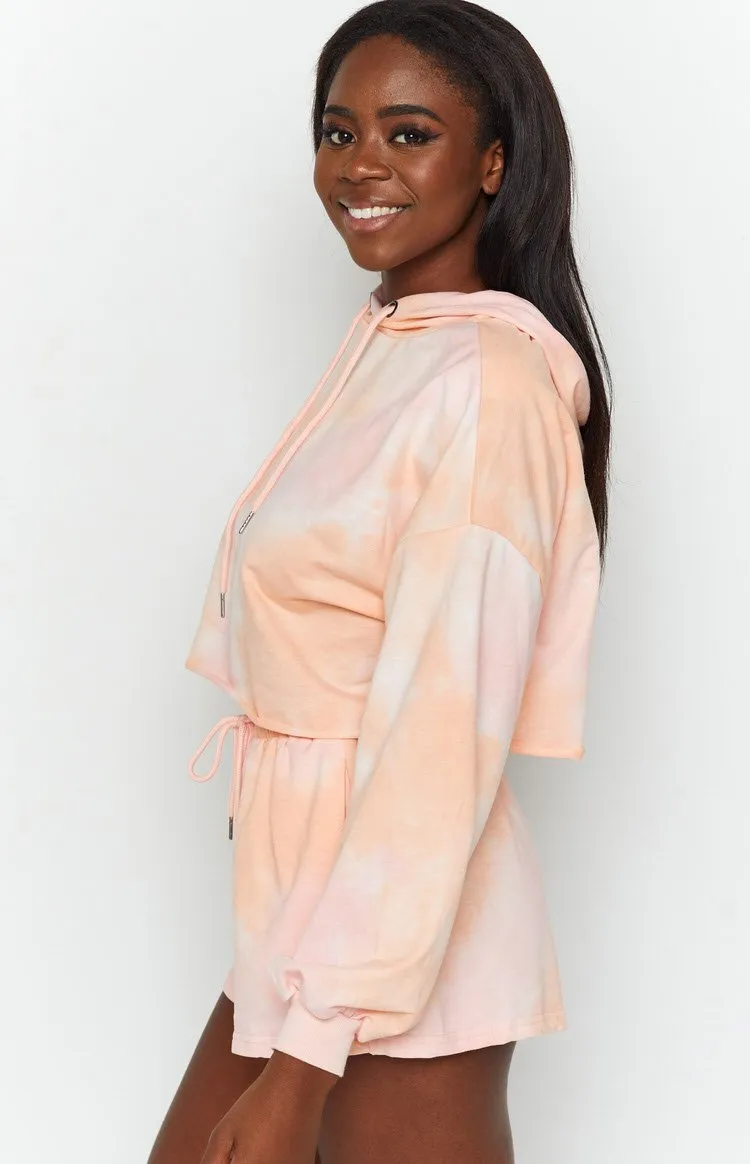 No Halo Raw Hoodie Pink Tie Dye sold by Beginning Boutique product image thumbnail 5