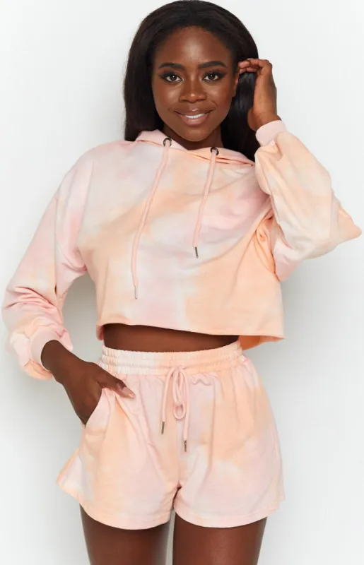 No Halo Raw Hoodie Pink Tie Dye sold by Beginning Boutique