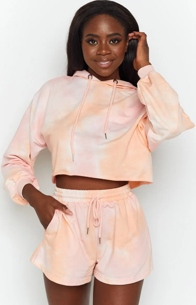 No Halo Raw Hoodie Pink Tie Dye sold by Beginning Boutique