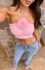 Blushing Blossom Pink Rose Halter Top sold by Beginning Boutique