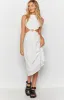 Odessa Backless Midi Dress White sold by Beginning Boutique