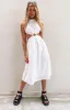 Odessa Backless Midi Dress White sold by Beginning Boutique