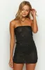 Sofie Black Sequin Knit Strapless Mini Dress sold by Beginning Boutique