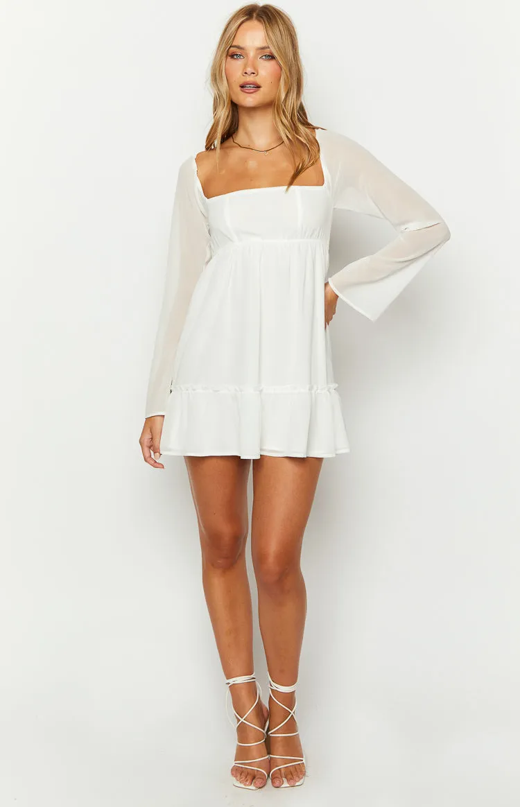 Gemima White Chiffon Mini Dress sold by Beginning Boutique product image thumbnail 2