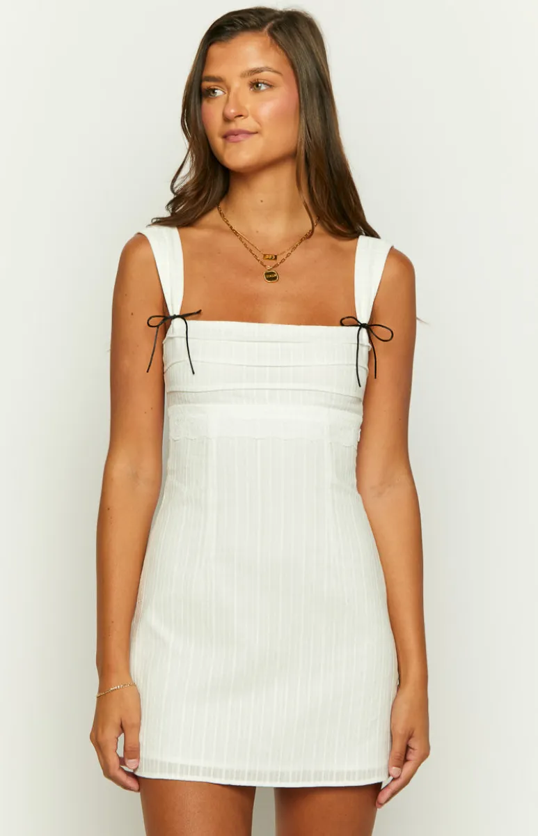taylor black tie back mini dress White Ladies dresses