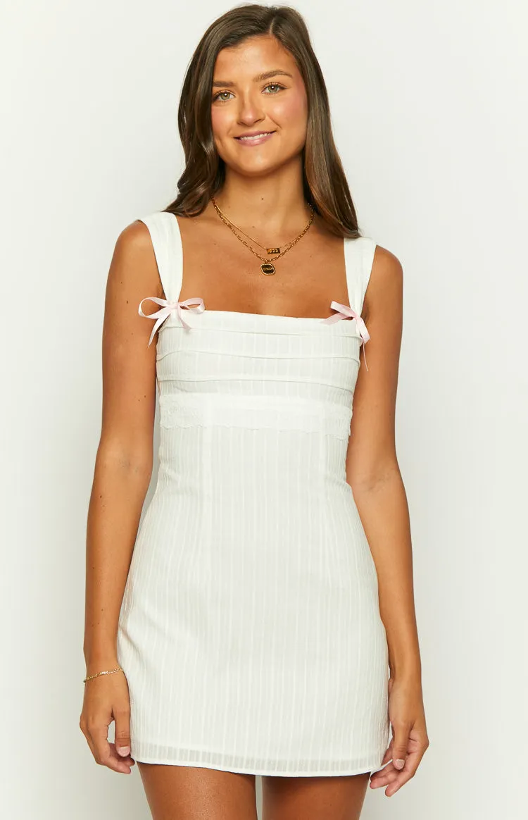 Taylor White Tie Back Mini Dress sold by Beginning Boutique product image thumbnail 2