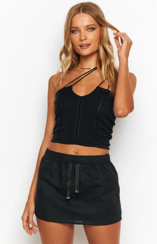 Chloe Black Knit Crop Top sold by Beginning Boutique