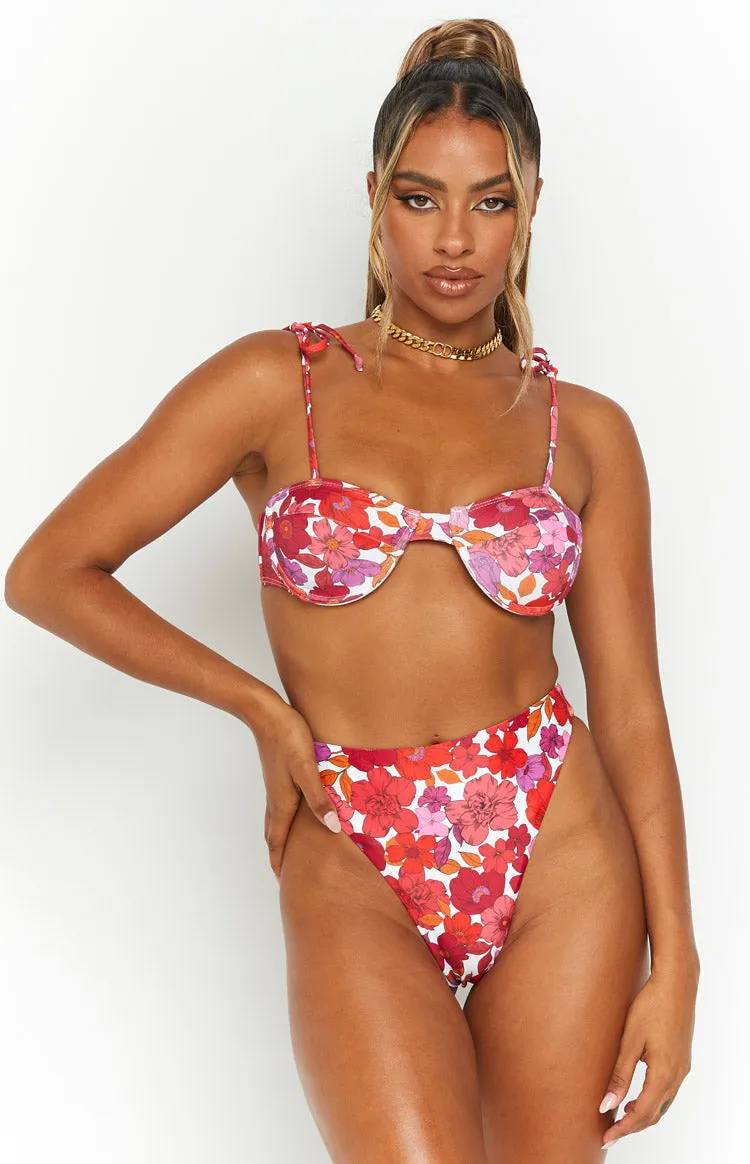 9.0 Swim Jamilla Pink Floral Bikini Bottoms sold by Beginning Boutique