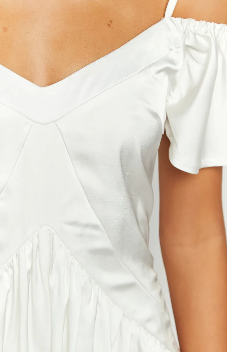 Asher White Satin Playsuit sold by Beginning Boutique product image thumbnail 5