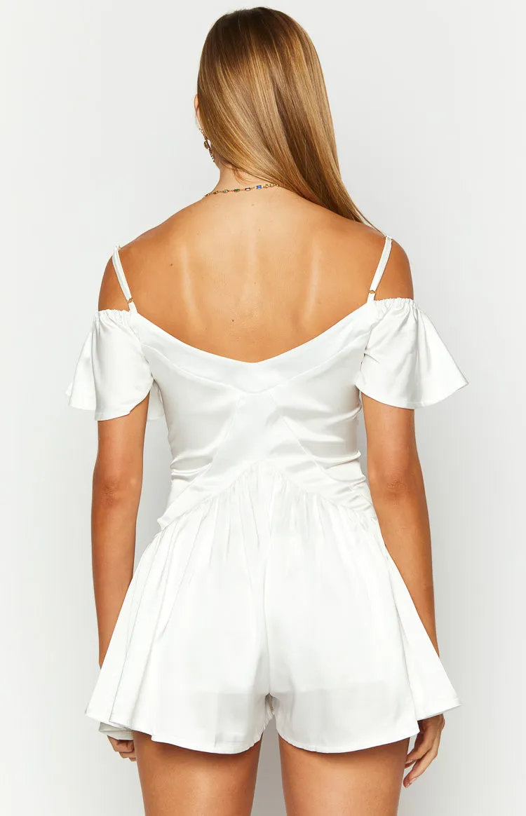 Asher White Satin Playsuit sold by Beginning Boutique product image thumbnail 4