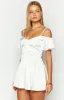 Asher White Satin Playsuit sold by Beginning Boutique