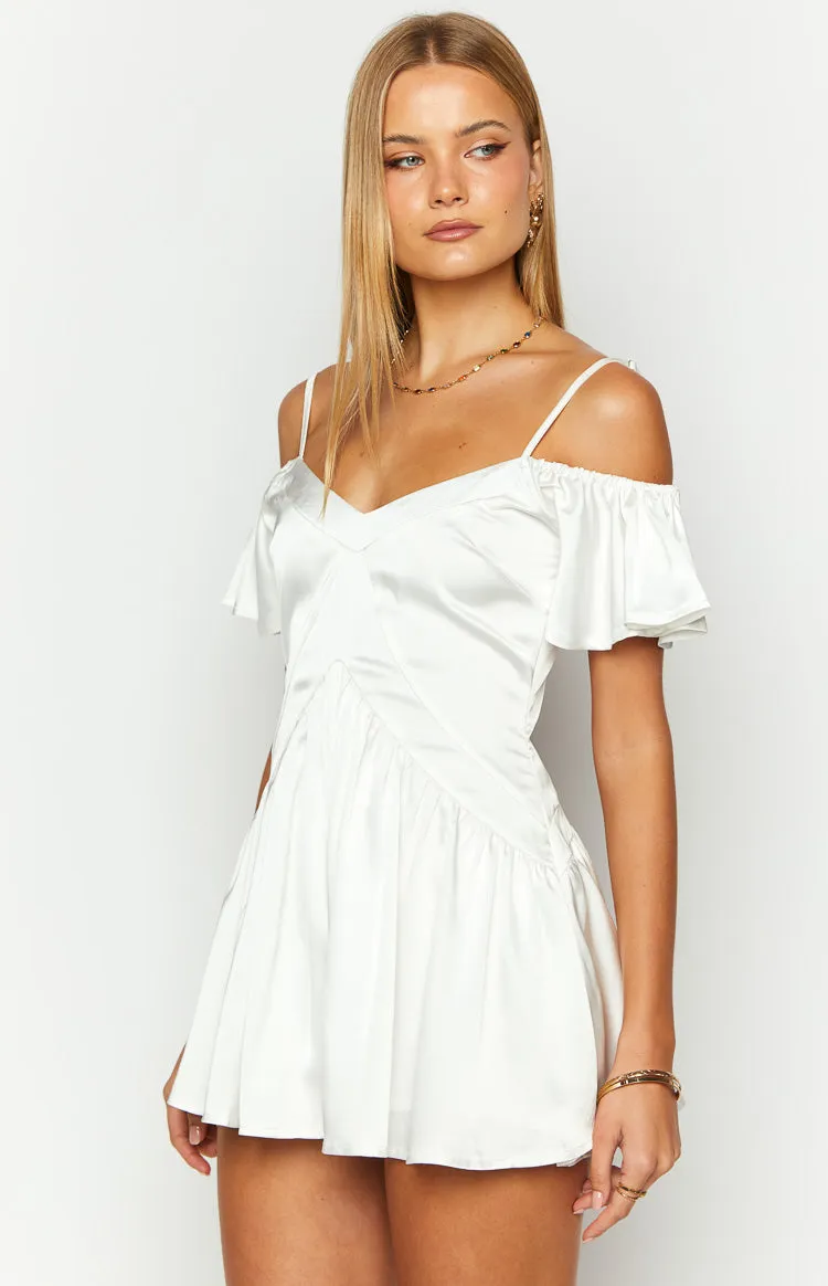 Asher White Satin Playsuit sold by Beginning Boutique product image thumbnail 3