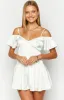 Asher White Satin Playsuit sold by Beginning Boutique