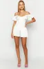 Asher White Satin Playsuit sold by Beginning Boutique