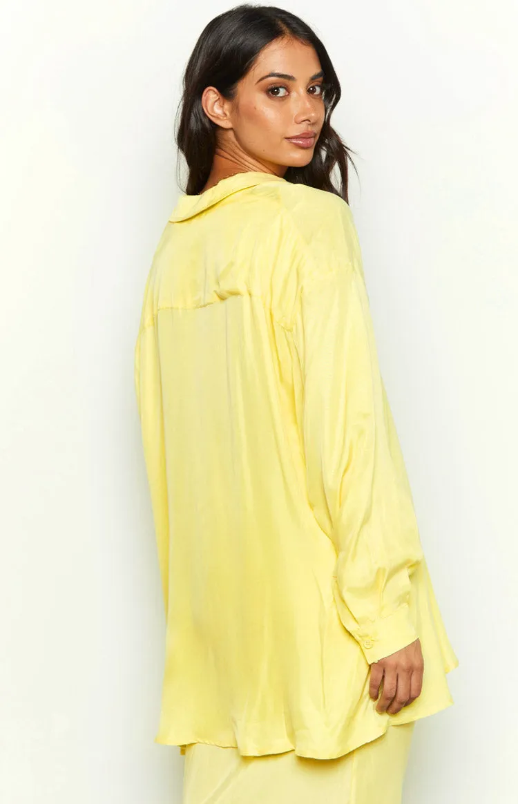 Zariah Yellow Cupro Button Up Shirt sold by Beginning Boutique product image thumbnail 5