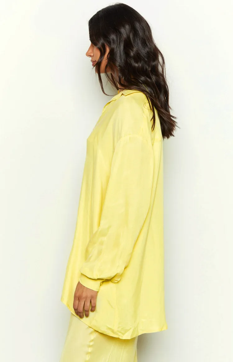 Zariah Yellow Cupro Button Up Shirt sold by Beginning Boutique product image thumbnail 4