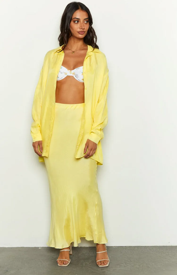 Zariah Yellow Cupro Button Up Shirt sold by Beginning Boutique product image thumbnail 2