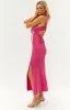 Anastasia Hot Pink Midi Dress sold by Beginning Boutique