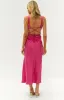 Anastasia Hot Pink Midi Dress sold by Beginning Boutique