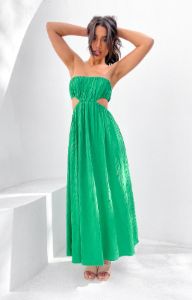 Bea Green Midi Dress sold by Beginning Boutique