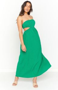 Bea Green Midi Dress sold by Beginning Boutique