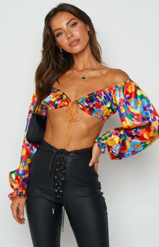 Houston Crop Top Multi Floral sold by Beginning Boutique