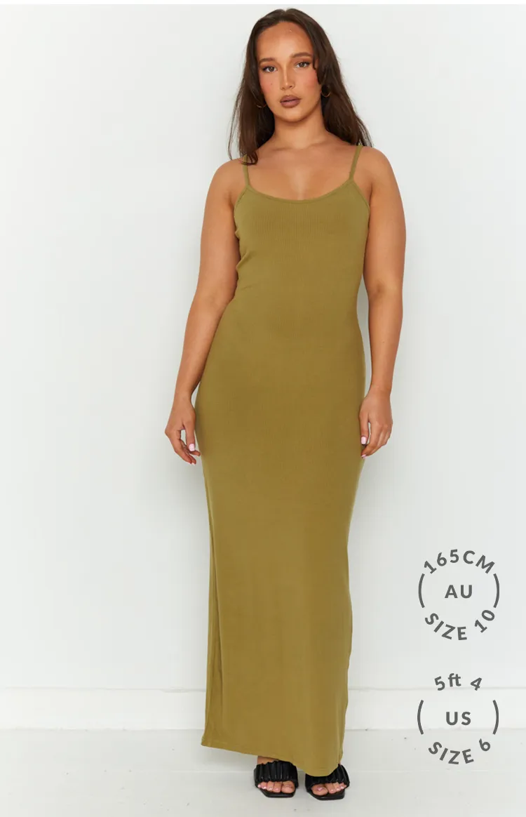 Melrose Khaki Maxi Dress sold by Beginning Boutique product image thumbnail 5