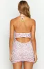 Novalie Pink Lace Mini Dress sold by Beginning Boutique