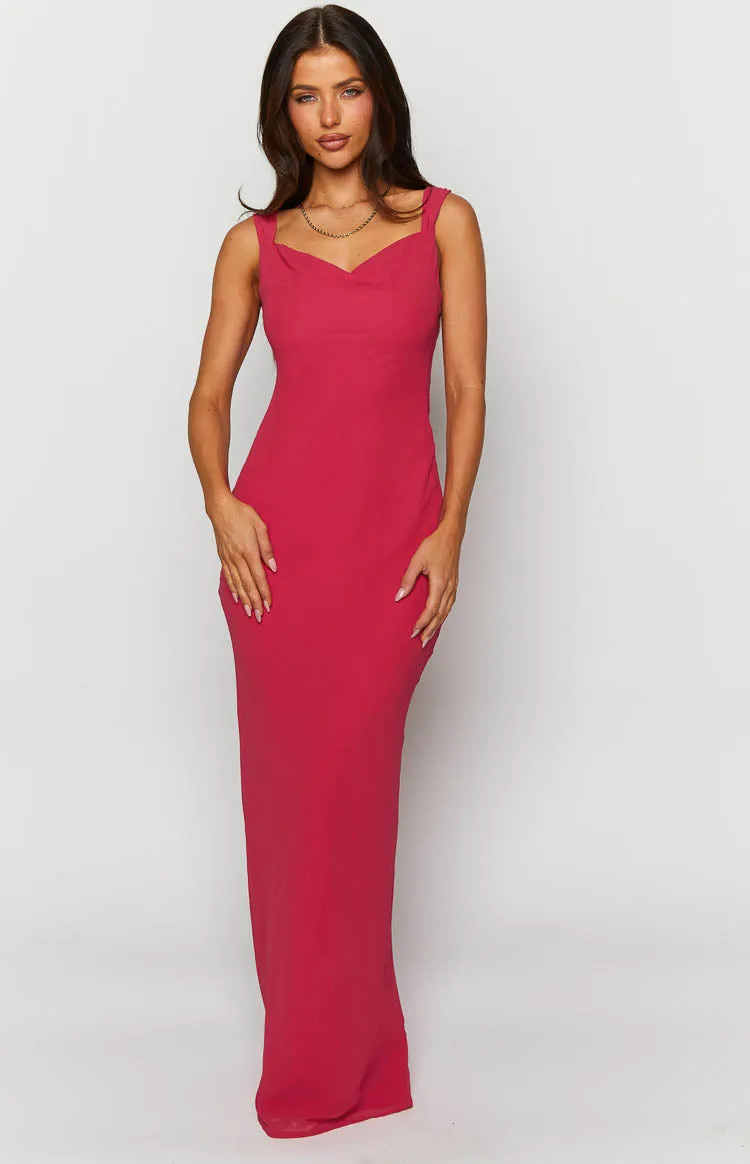 Astrid Pink Chiffon Maxi Dress sold by Beginning Boutique product image thumbnail 3