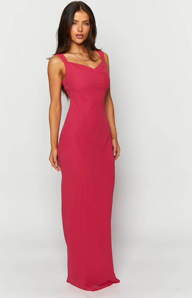 Astrid Pink Chiffon Maxi Dress sold by Beginning Boutique product image thumbnail 4