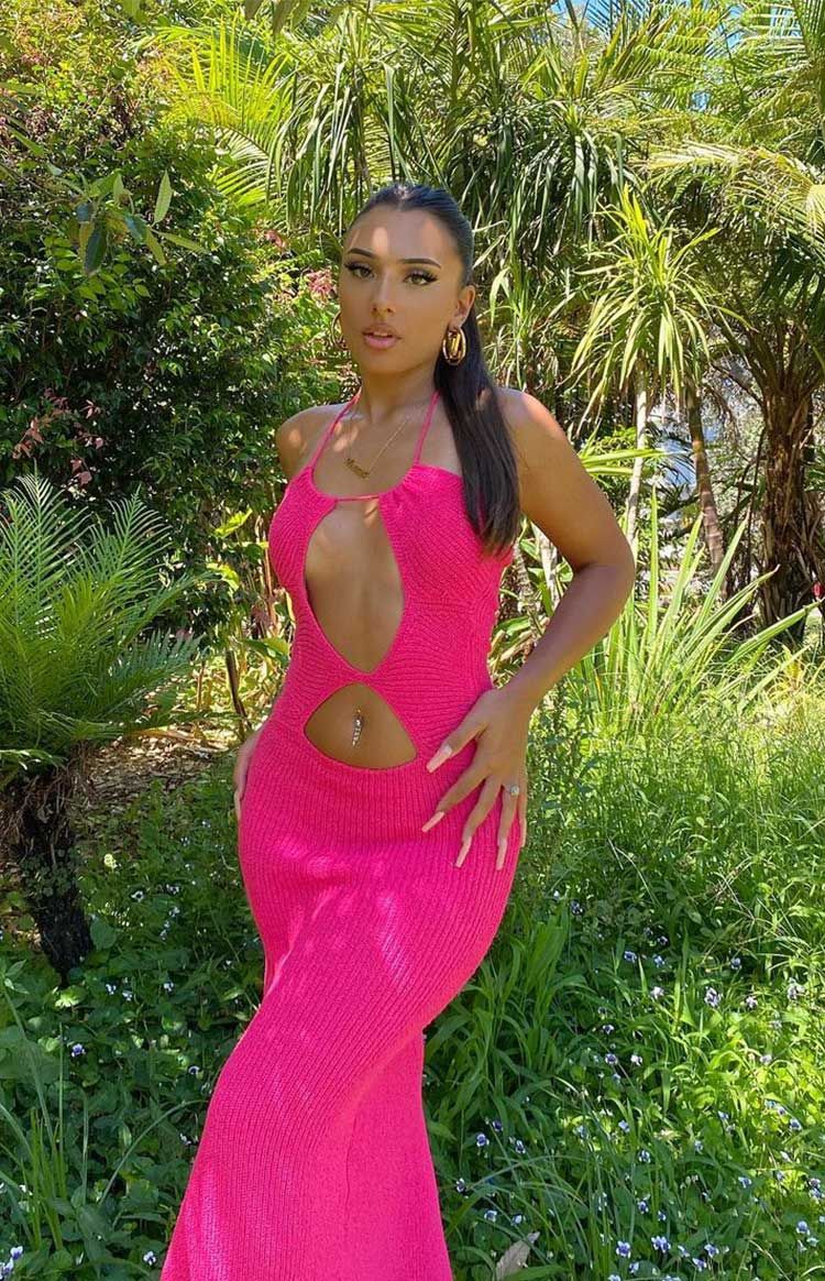 Renata Pink Cut Out Midi Dress sold by Beginning Boutique product image thumbnail 9