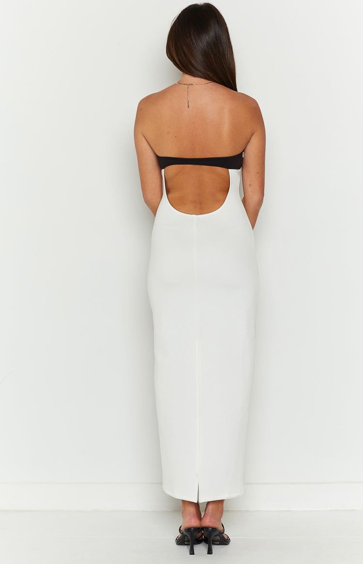 Cierra Strapless White Midi Dress sold by Beginning Boutique product image thumbnail 4