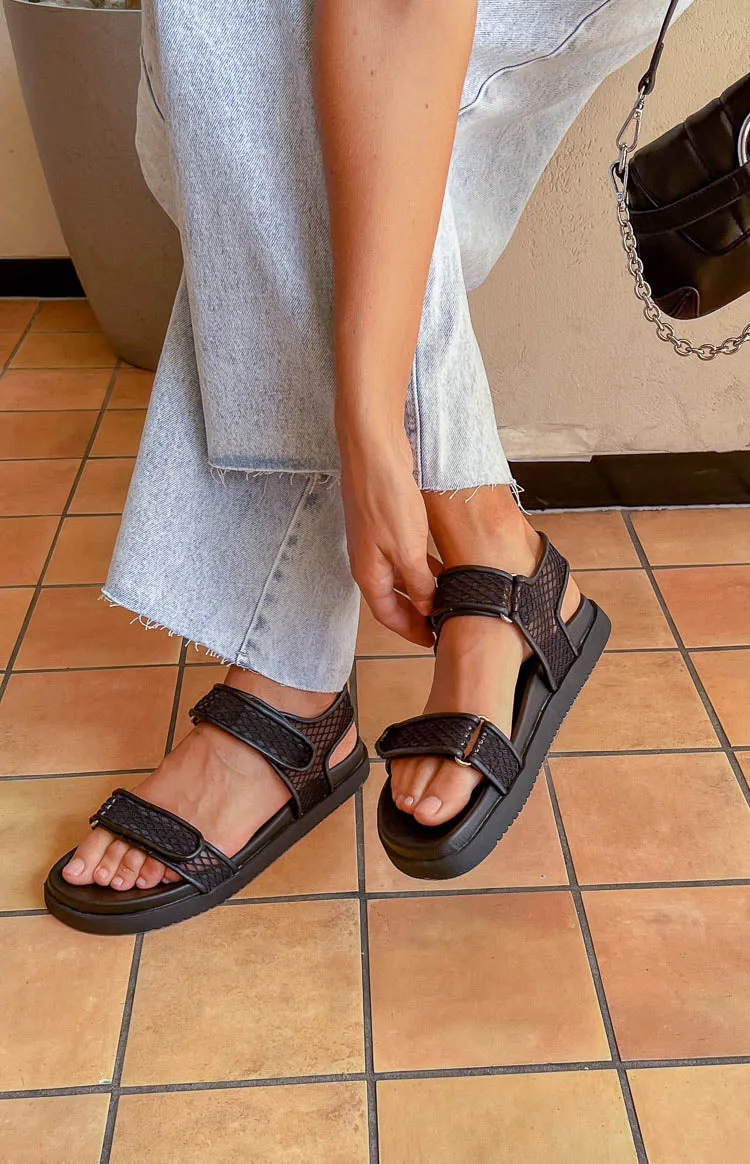 Therapy Rhode Black PU Sandals sold by Beginning Boutique product image thumbnail 5