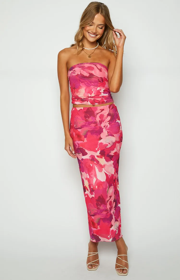 When In Rome Pink Print Tube Top sold by Beginning Boutique product image thumbnail 3