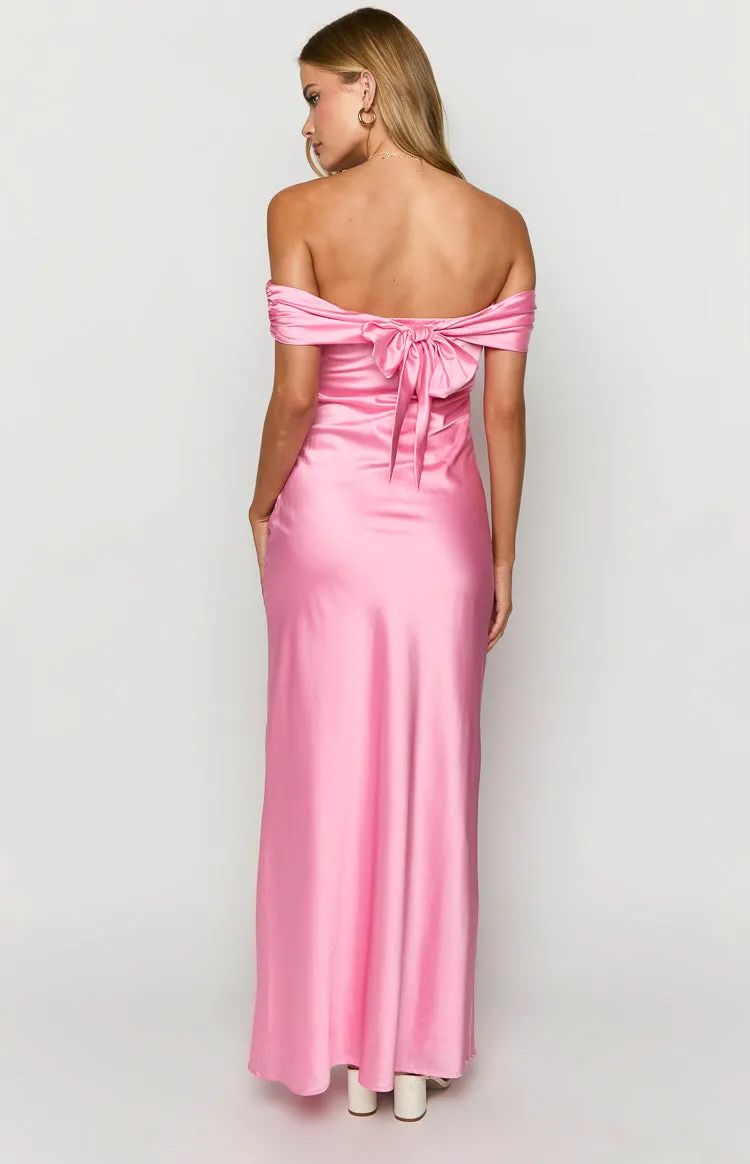Seraphina Pink Off The Shoulder Maxi Dress sold by Beginning Boutique product image thumbnail 5