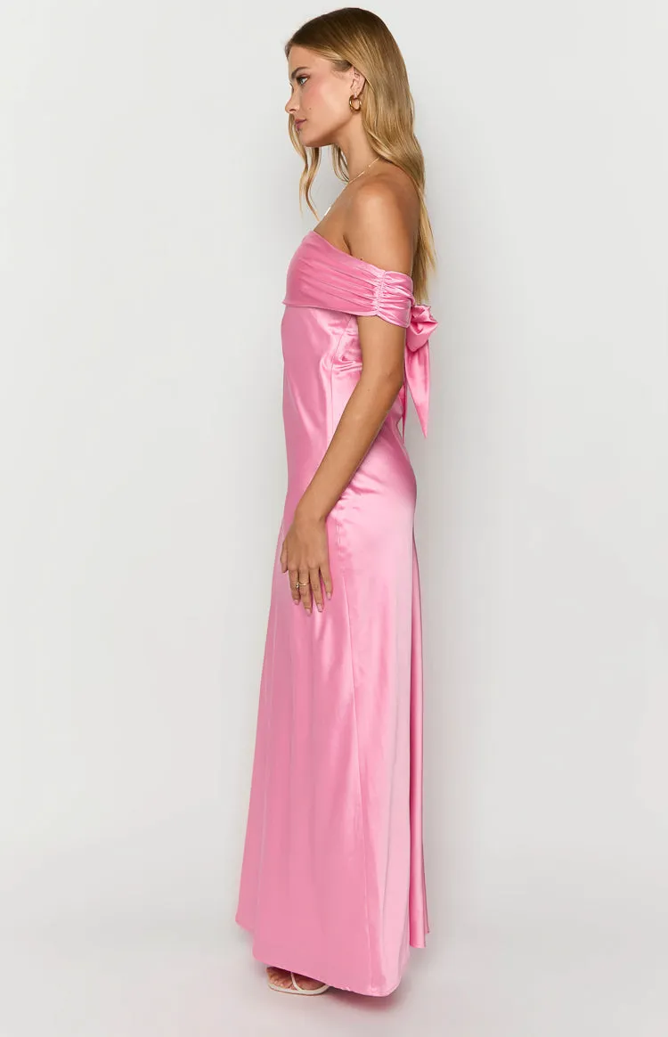 Seraphina Pink Off The Shoulder Maxi Dress sold by Beginning Boutique product image thumbnail 4