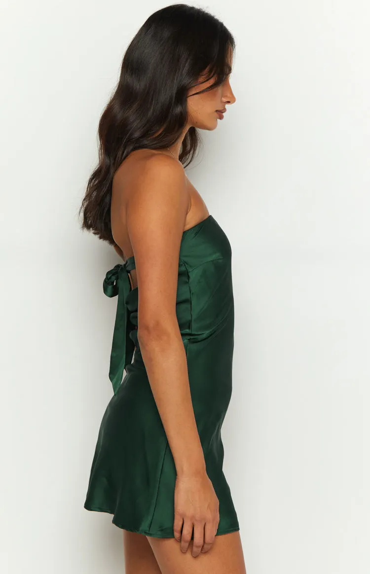 Ellie Forest Green Strapless Mini Dress sold by Beginning Boutique product image thumbnail 4
