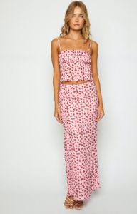 Yesterday Pink Floral Skirt sold by Beginning Boutique