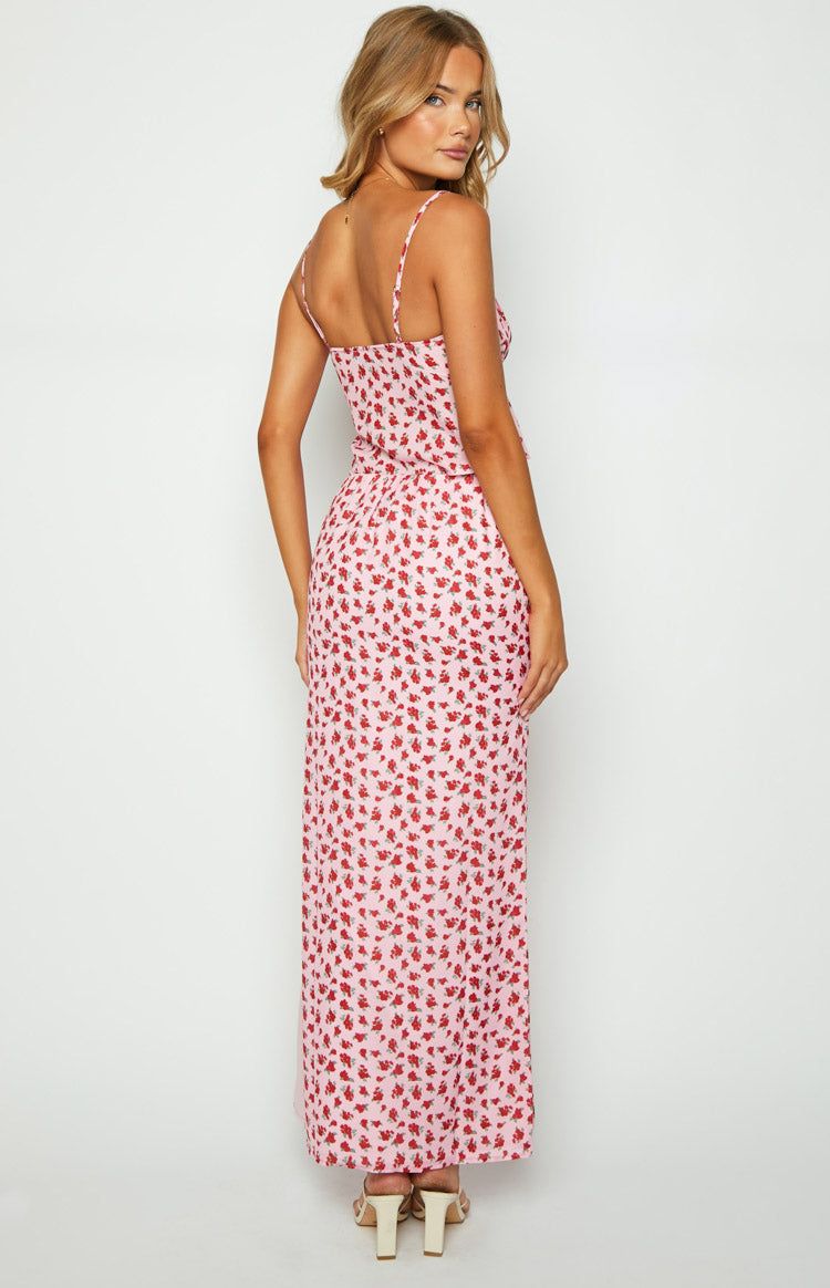 Yesterday Pink Floral Skirt sold by Beginning Boutique product image thumbnail 7