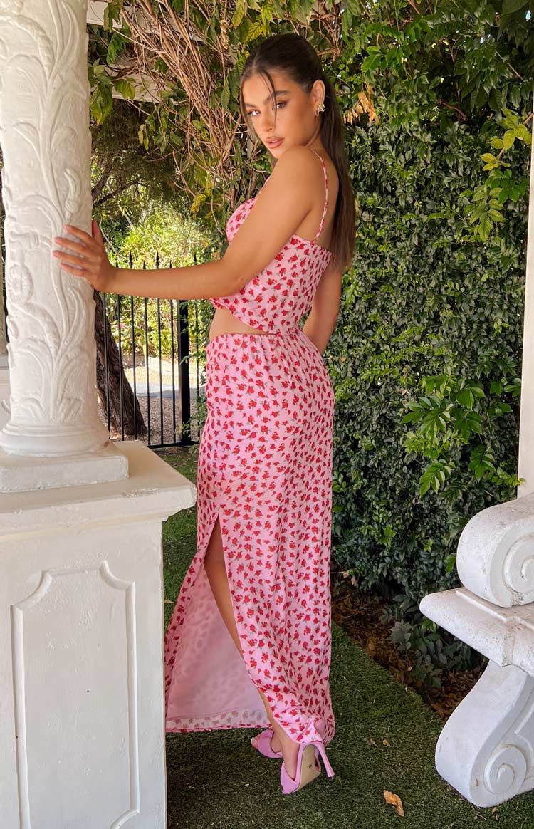 Yesterday Pink Floral Skirt sold by Beginning Boutique product image thumbnail 10