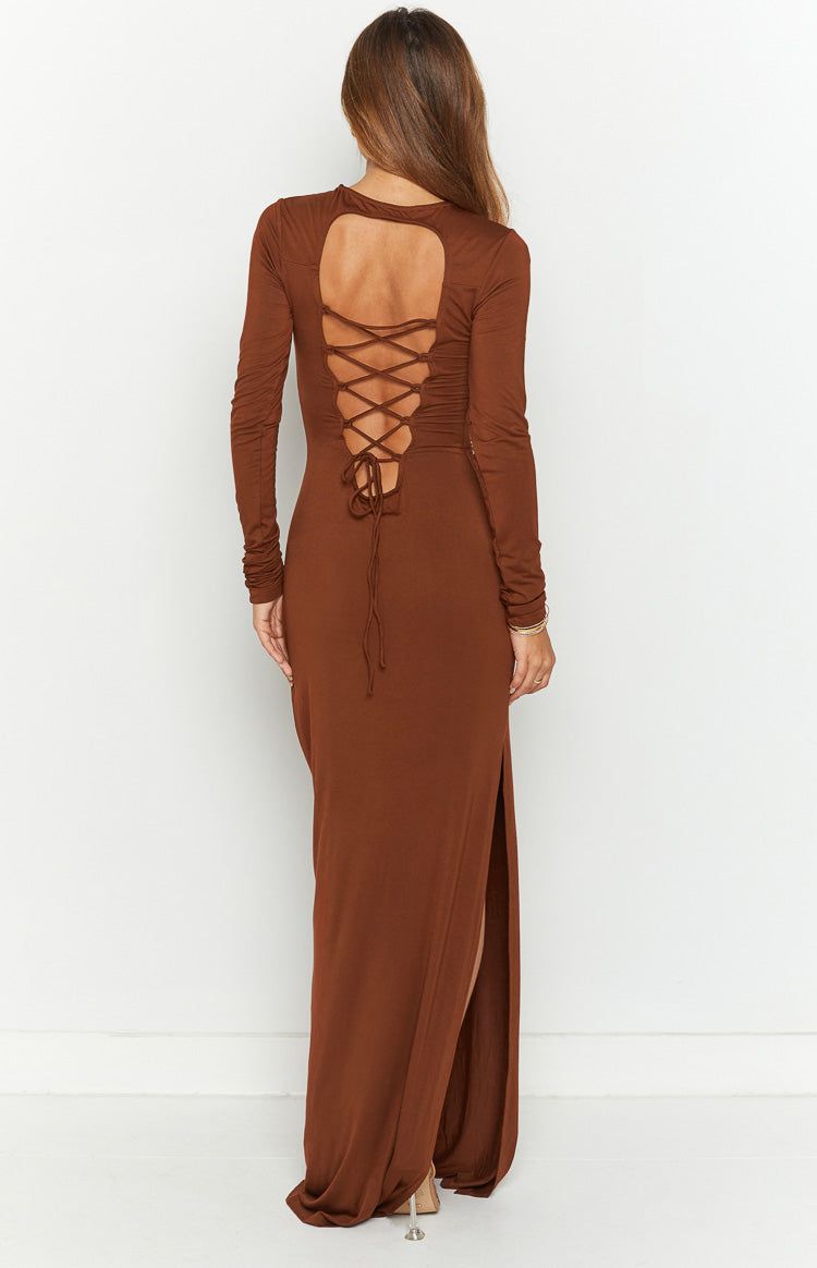 Toni Brown Long Sleeve Maxi Dress sold by Beginning Boutique product image thumbnail 4