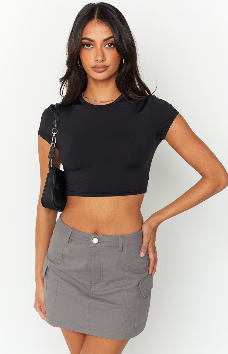 Kacie Grey Cargo Mini Skirt sold by Beginning Boutique product image thumbnail 4