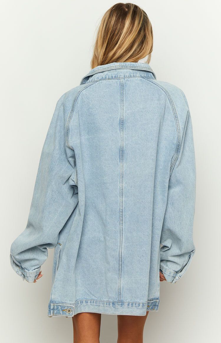 Sally Light Wash Oversized Denim Jacket sold by Beginning Boutique product image thumbnail 5