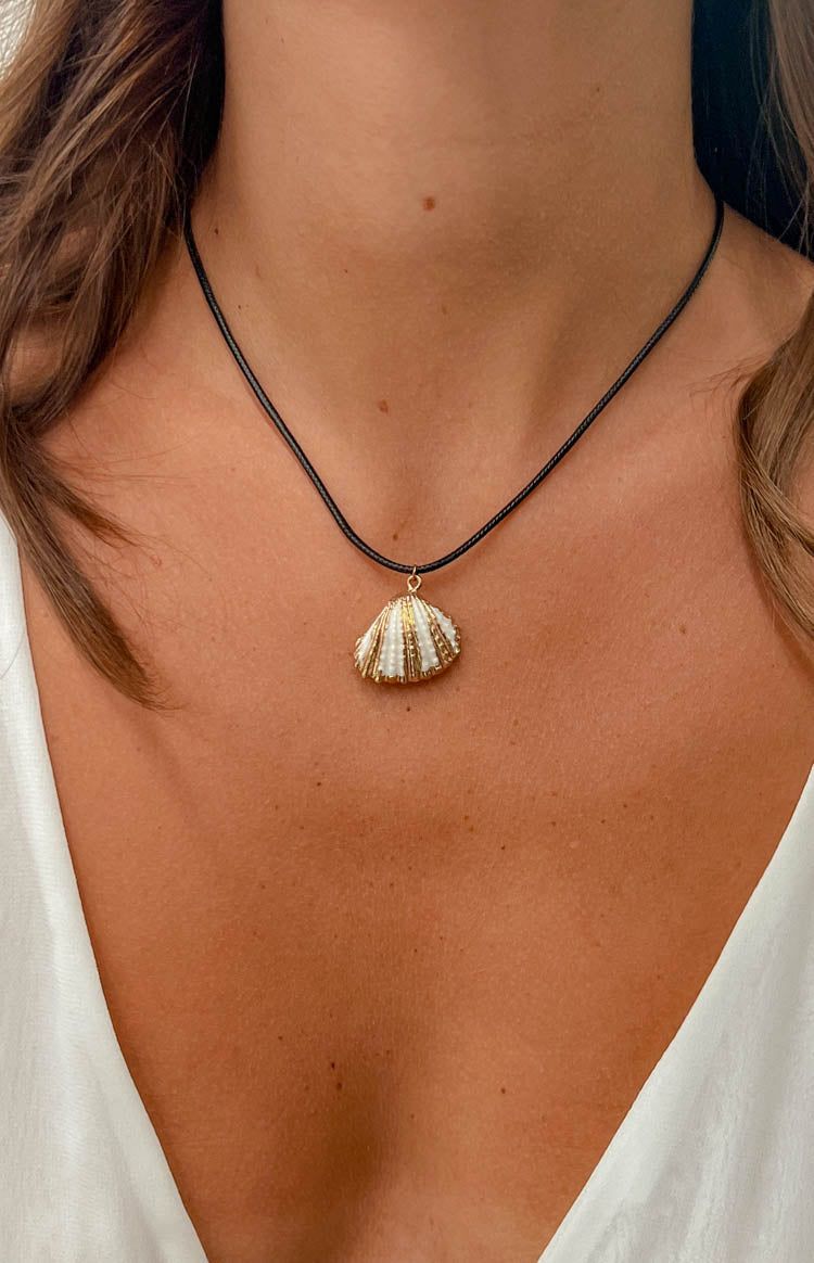 Stasi Gold Seashell Pendant Necklace sold by Beginning Boutique