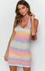 Cloud Nine Halter Mini Dress Rainbow sold by Beginning Boutique