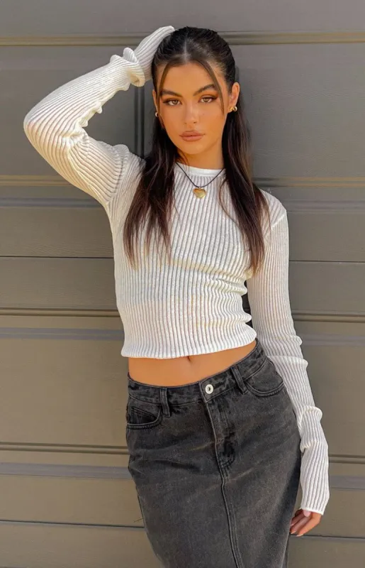 Gems Sheer Knit Long Sleeve Top sold by Beginning Boutique